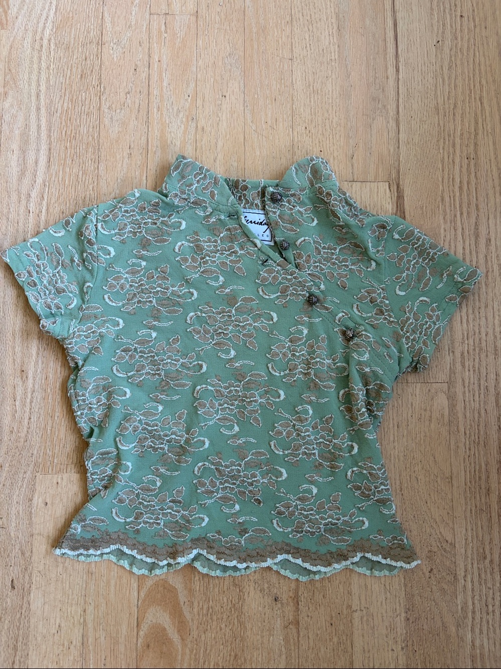 Vintage Ann Ferriday Top green brown y2k forest fairy grunge